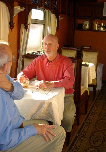 Chris Fuller aboard the Trans-Siberian Express