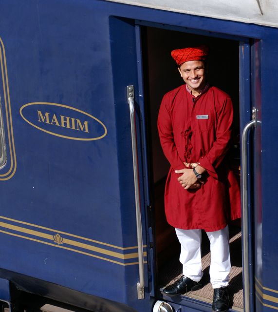 India's Deccan Odyssey offers the best of both worlds: incredible, close-up vistas of Indian culture and life through the picture windows of a luxurious hotel on wheels, with warm, attentive service, wonderful meals (with local as well as Continental cuisine) and supreme comfort. IRT Photo by Angela Walker